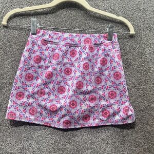 LL‎ Bean Kids Skort Size 8 Athletic Purple Pink Geometric Print Shorts
